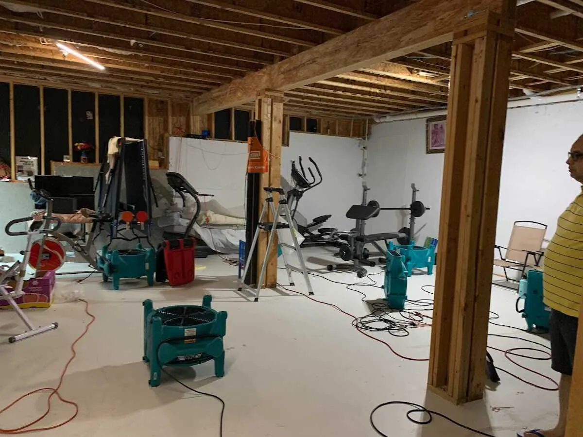 Basement drying equipment setup for Structural Drying in Somersworth
