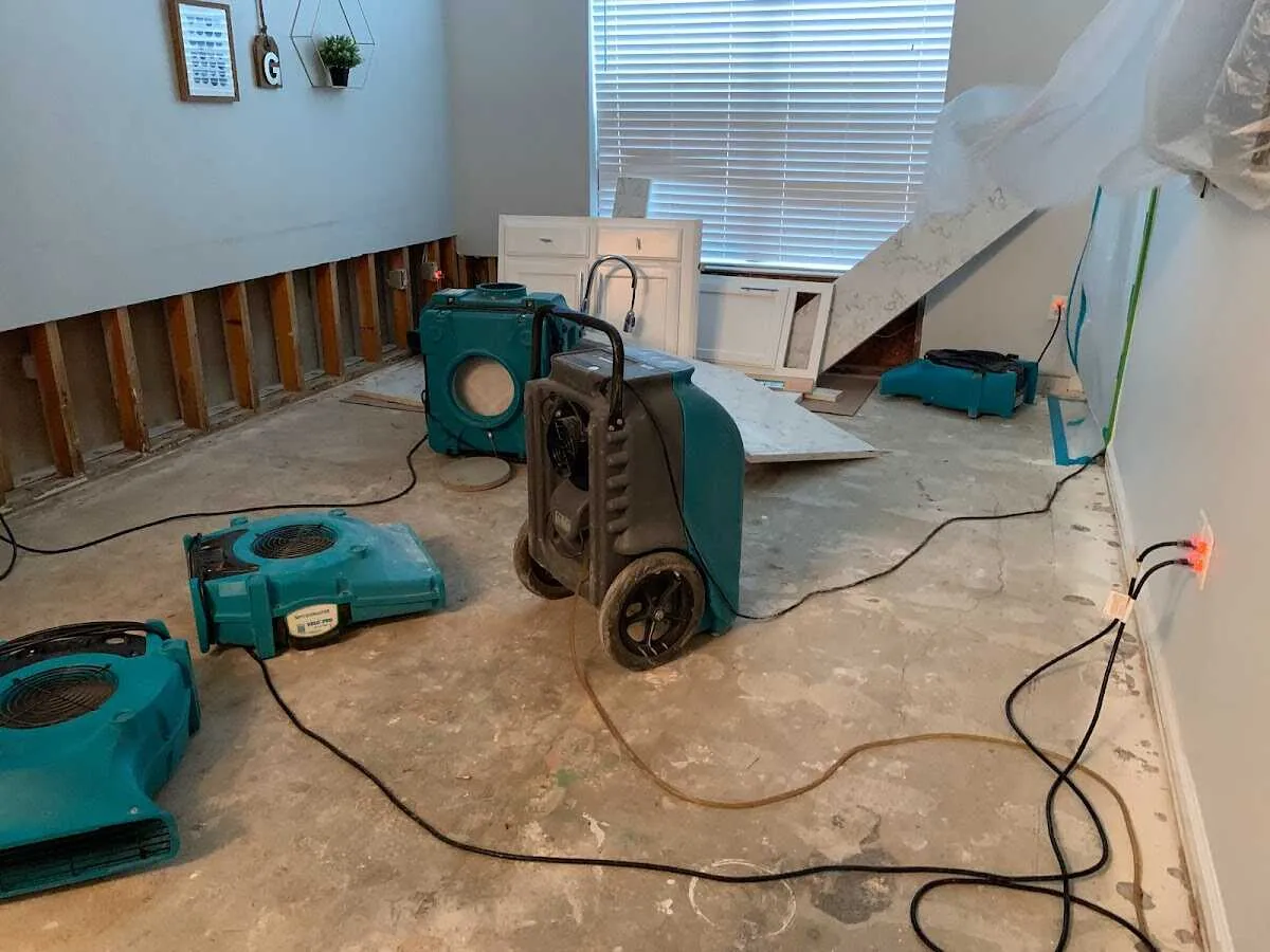 Dehumidifier in flood-cut room for Water Damage Restoration in Somersworth